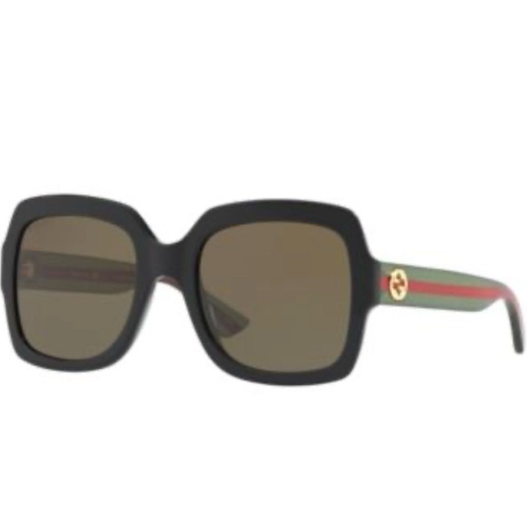Gucci Accessories - Gucci Sunglasses GG0036SN Brown Lenses Green Red Interlocking G’s Frames NWOT
